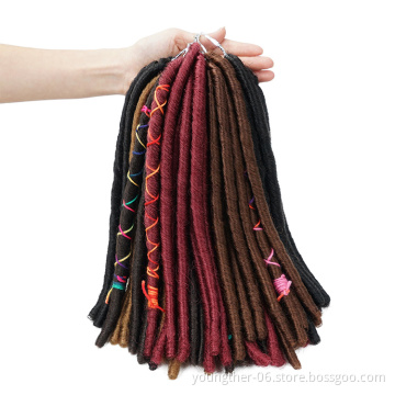 Wholesale Synthetic Braiding Hair Extensions Dreadlocks Ombre Brown Color Soft Straight Faux Locs Crochet Braids Hair